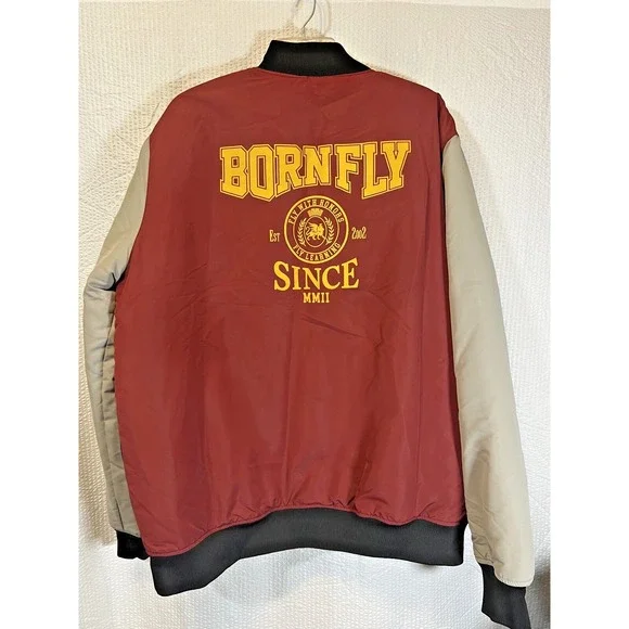 NWT Born Fly ColorBlock Red Black Jacket Pockets Large Hit Men's Sz XXL 2XL - Picture 5 of 8